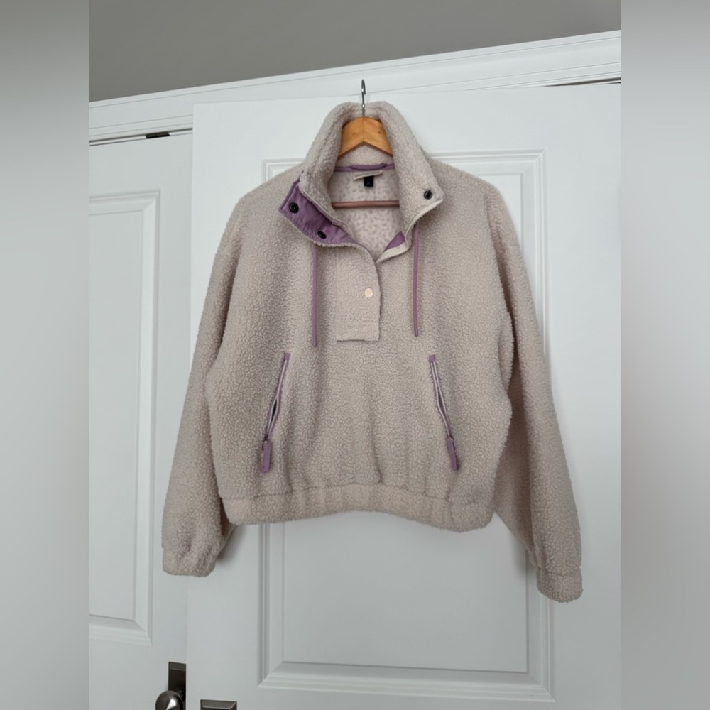 Universal Thread Cream and Purple Fleece Jacket